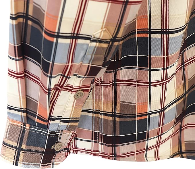 KONRECO FR Shirts for Men 100% Cotton 6.5oz Fire Resistant Lightweight Men's Plaid Work Shirts