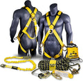 KwikSafety - Charlotte, NC - MONSOON Safety Harness [4 HEAVY DUTY D-RINGS] ANSI OSHA Safety Harness Fall Protection Kit