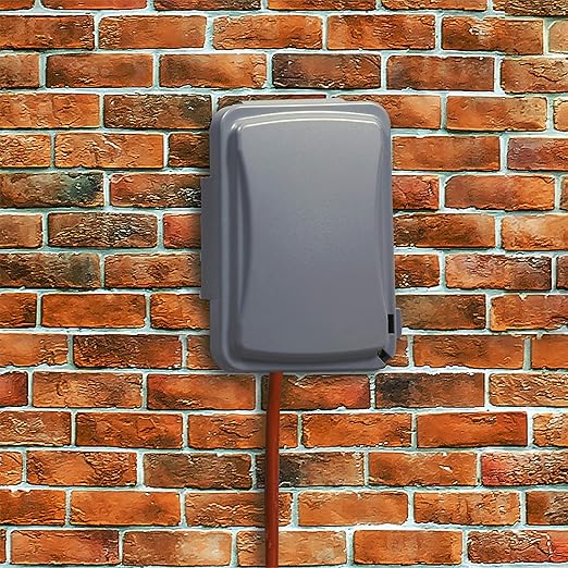 TayMac MM110G Weatherproof Single Outlet Outdoor Receptacle Cover, 5/8 Inches Deep, Grey (Pack of 2)