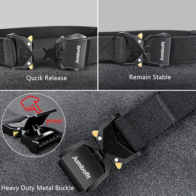 Tactical Belt for Men and Women, Military Work Belt Nylon with Quick-Release Buckle, Gift with Molle Pouch & Clip