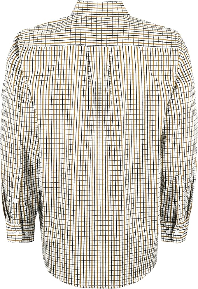 BOCOMAL FR Shirts for Men Printed Plaid Flame Resistant Clothing 6.5oz Cotton Button Up Welding Shirts NFPA2112 CAT2