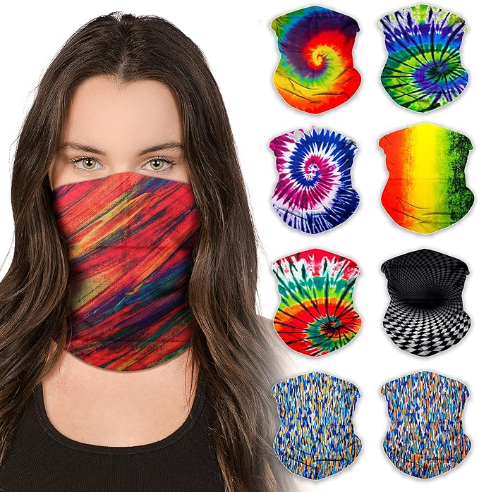Sojourner Neck Gaiter, Bandana, Buff (9 Pack) - Face Cover for Men, Women, and Teens - Neck Warmer UV Sun Protection Gator