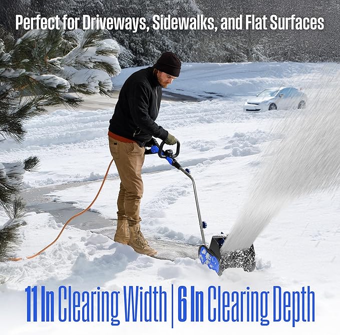 Westinghouse WSnow11S AC Corded Electric Snow Shovel, 11-inches Wide with 20 ft. Throwing Distance, Plows 300 lbs/min for Driveway/Steps/Sidewalk/Porch
