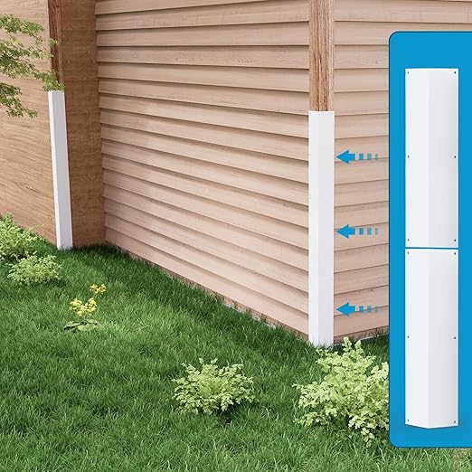 Air Jade Aluminum Alloy Siding Corners, 15.8" x 3.4", 2 Pcs Siding Corner Protectors with 90° Angle, Outdoor Weed Whacking Protection for Wall, Easy to Install with Screws, White
