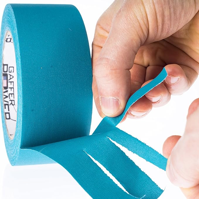 Gaffer Power Proudly Made in The USA, Real Professional Grade Gaffer Tape, Heavy Duty Gaffers Tape, Non-Reflective, Multipurpose. 2 Inches x 30 Yards, Aqua Teal