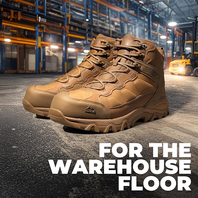 NORTIV 8 Waterproof Steel Toe Boots for Men Slip Resistant Safety Industrial Boots Paladin-Steel
