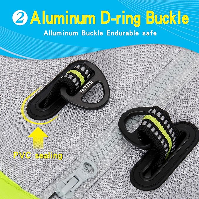 Truelove Dog Cooling Vest Harness Cooler Jacket with Adjustable Zipper for Outdoor Hunting Training and Camping Green