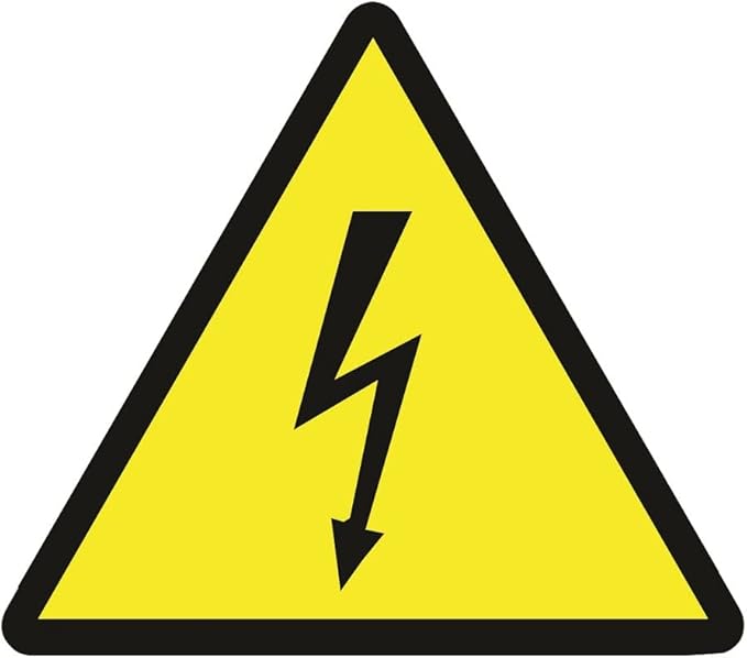 High Voltage ISO Safety Label Stickers – 4"x4" Vinyl Decals (Pack of 5), Weatherproof for Windows, Cars, Containers, Indoor/Outdoor Use