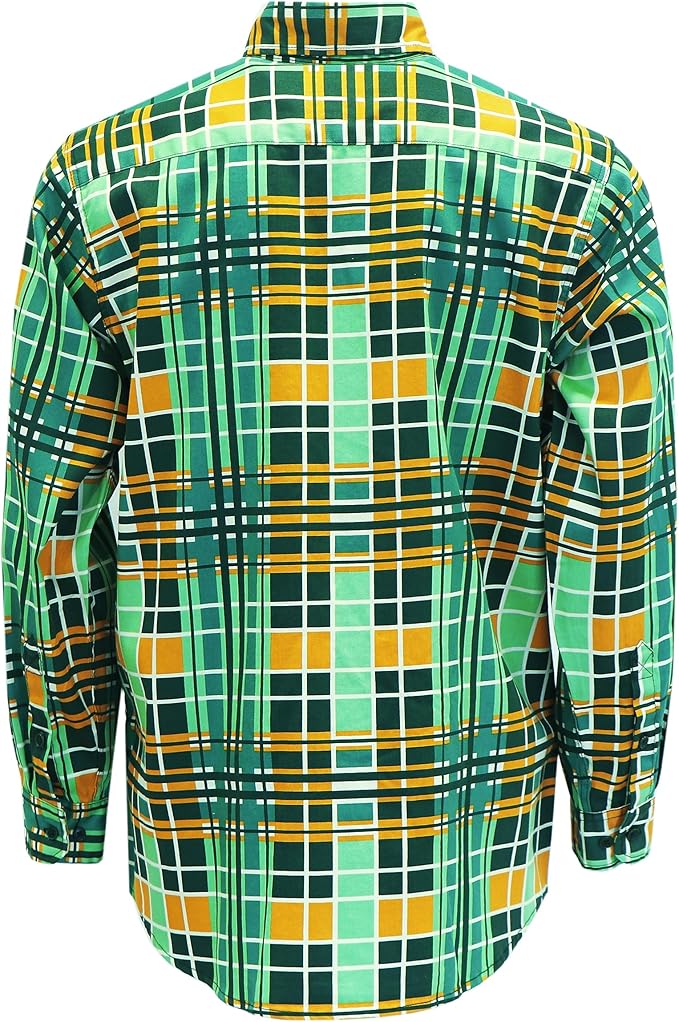 KONRECO FR Shirts for Men 100% Cotton 6.5oz Fire Resistant Lightweight Men's Plaid Work Shirts