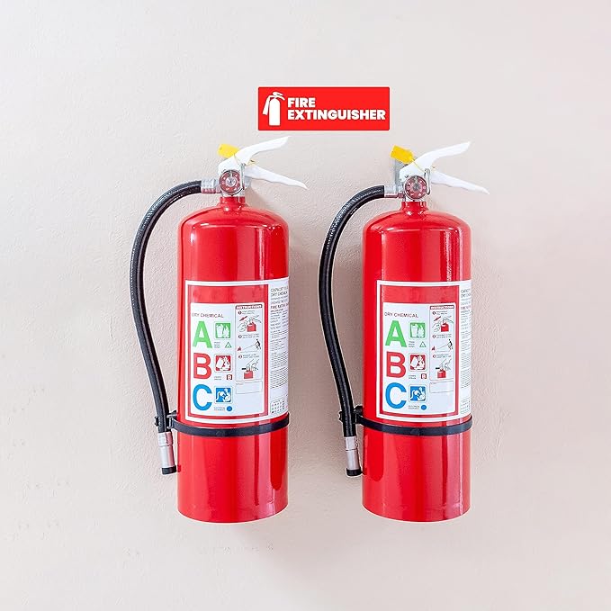 Fire Extinguisher Sticker for Business - Office, Commercial, Landlord (Short Term Rental) - High Visibility Fire Extinguisher Sign for Safety and Compliance. Size 6" x 2", 20 Labels