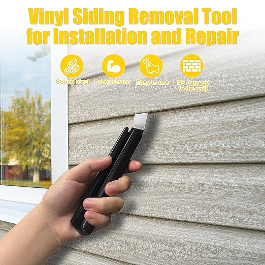 2pc 7in Vinyl Siding Removal Tool with Steel Blade and Long Handle,Vinyl Installation and Removal Tool,Without Causing Any Damage to The Siding(2)