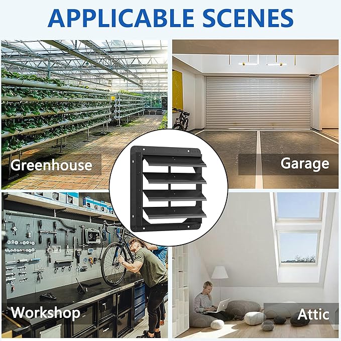 18 Inch Galvanized Sheet Spraying Automatic Exhaust Shutter Louver Vent (No Fan Blades and Motor) for Home Attics, Workshops, Barn, Greenhouse