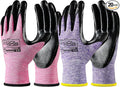 COOLJOB 20 Pairs Nitrile Dipped Rubber Coated Safety Work Gloves with Grip, Non-slip Bulk Gardening Roofing Gloves for Ladies Women, Oil-resistant Gear for Package Handler, Warehouse Worker, Medium