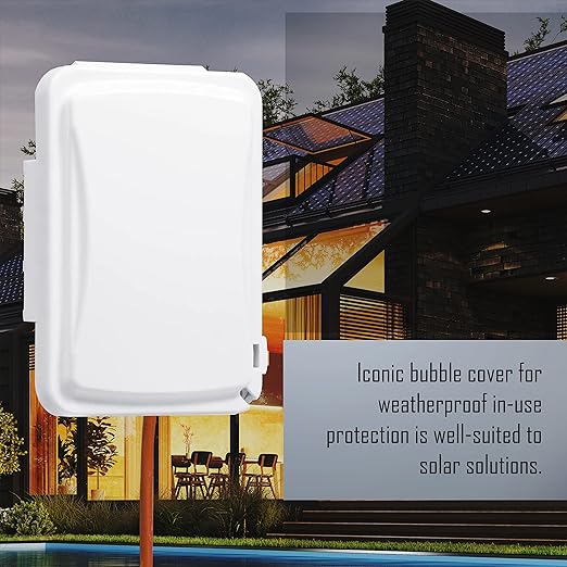TayMac MM110W Weatherproof Single Outlet Outdoor Receptacle Cover, 5/8 Inches Deep, White