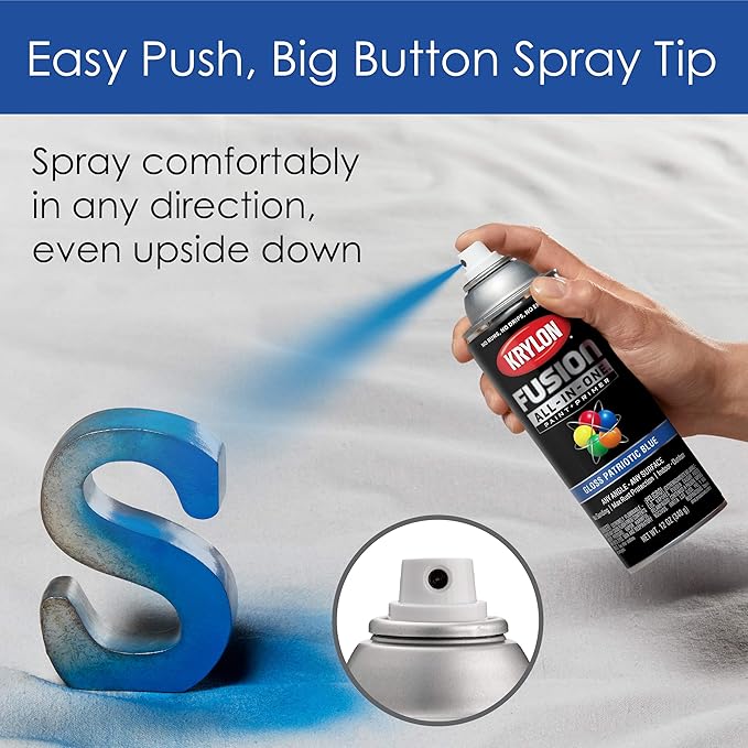 Krylon K02716007 Fusion All-In-One Spray Paint for Indoor/Outdoor Use, Gloss Patriotic Blue, 12 Ounce (Pack of 2)