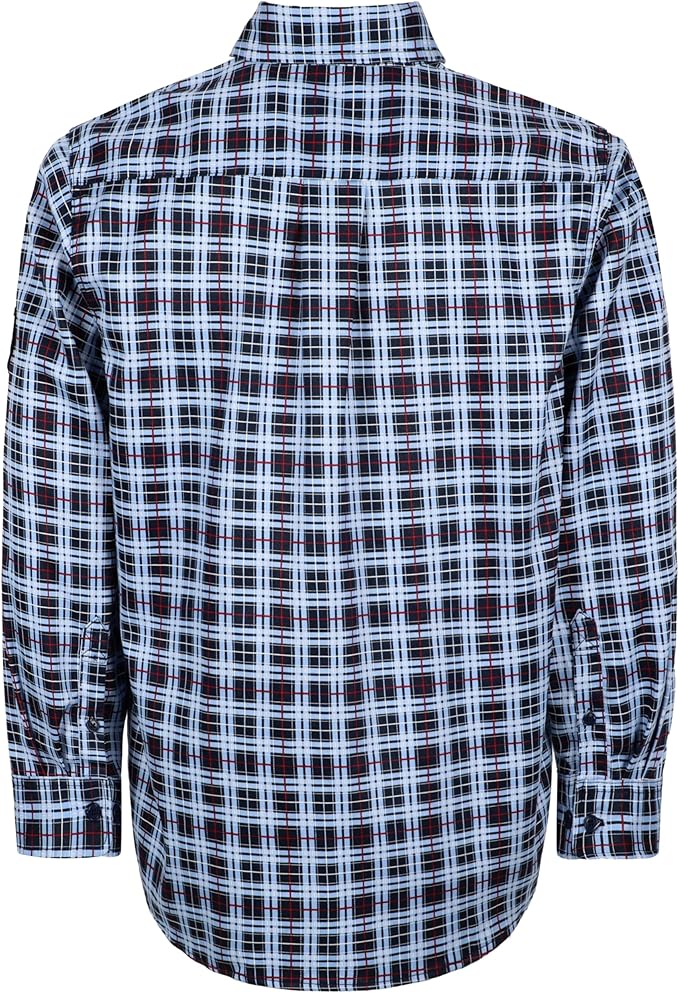 BOCOMAL FR Shirts Flame Resistant NFPA2112/CAT2 6.5oz Light Weight Printed Fire Retardant Plaid Shirt