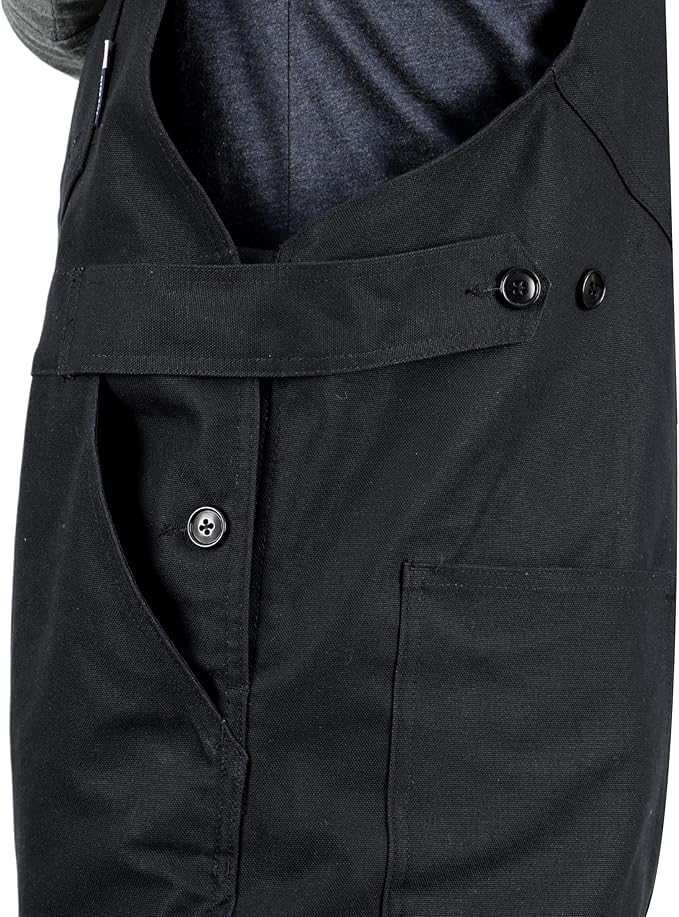 BOCOMAL Men's FR Bib Overalls Duck Canvas Leg Zipper Fire Resistant/Flame Resistant Workwear Relaxed Fit Unlined