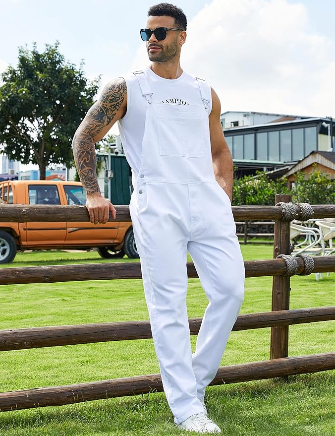 Overalls for Men Fashion Coveralls Work Utility Denim Women Bib Jumpsuit with Pockets