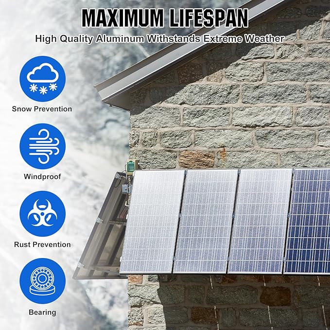 ECO-WORTHY 4 Sets 45inch Adjustable Solar Panel Mount Brackets Stand with Foldable Tilt Legs, Ideal for 4-8pcs 100 200 300 400 Watt Solar Panel for Roof, RV, Boat, and Off-Grid