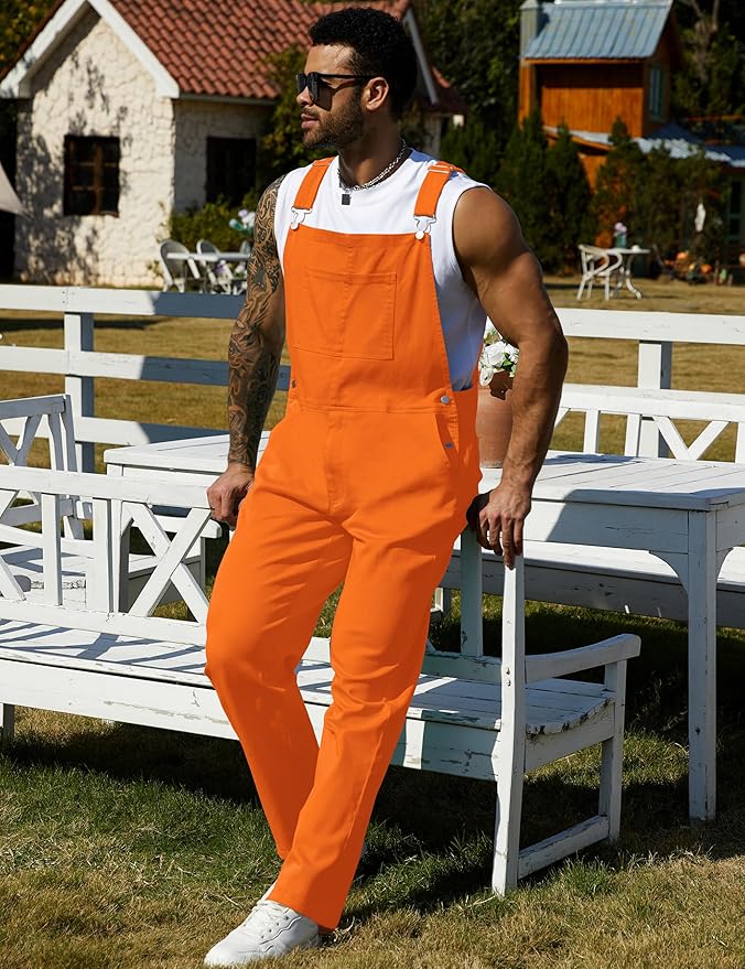 Overalls for Men Fashion Coveralls Work Utility Denim Women Bib Jumpsuit with Pockets