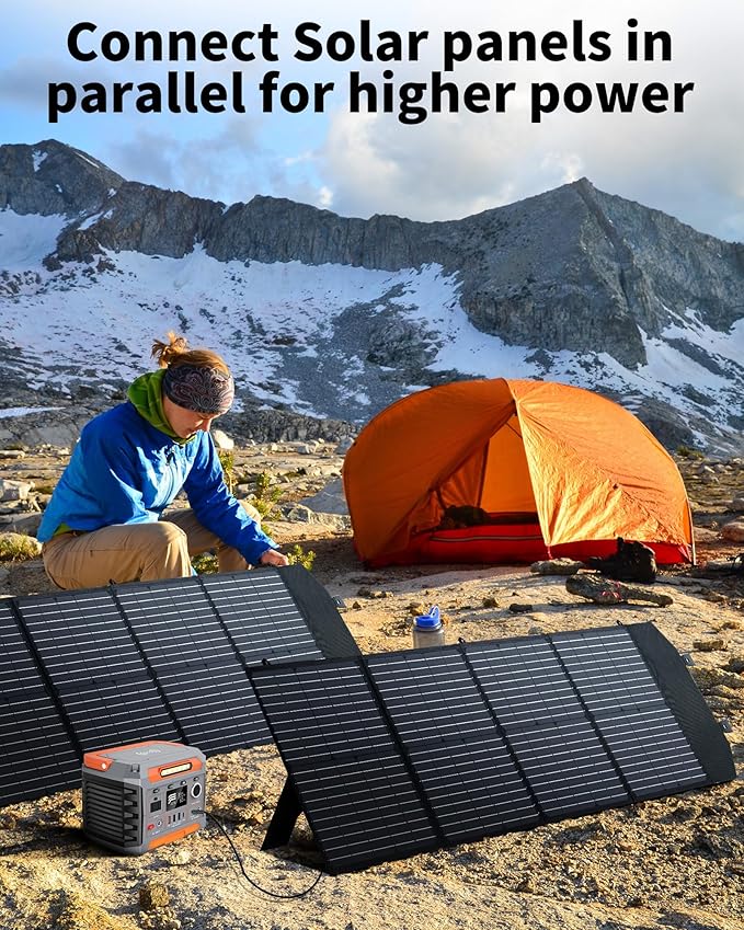 KEPEAK 100W Portable Solar Panel, Foldable Solar Panel with QC3.0 & PD, Waterproof High-Efficiency Solar Charger for RVs, Camping, Emergency Backup