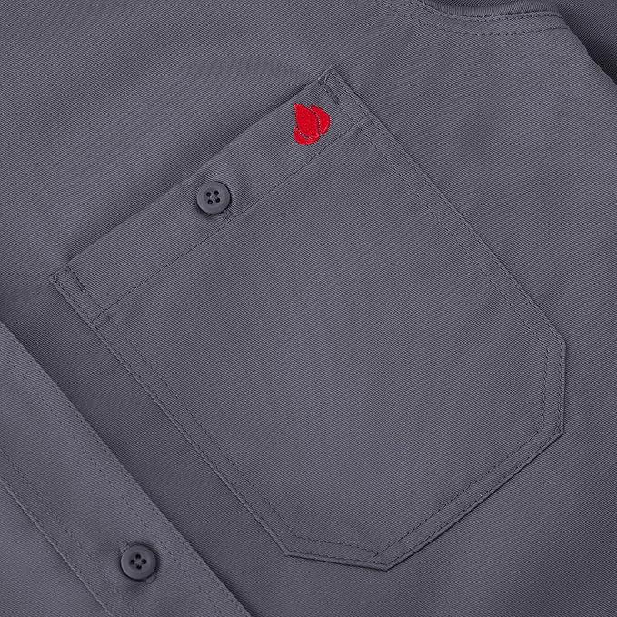 WORKWEYA FR Welding Shirts 7.5oz Cotton Button Down Flame Resistant Shirt for Men