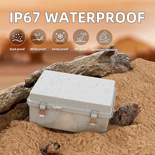 Joinfworld Outdoor WiFi Enclosure 15.7x11.8x7.1 Weatherproof Electrical Box Stainless Steel Latch Hinged Nema 4 Enclosure for Electonics Router Breaker