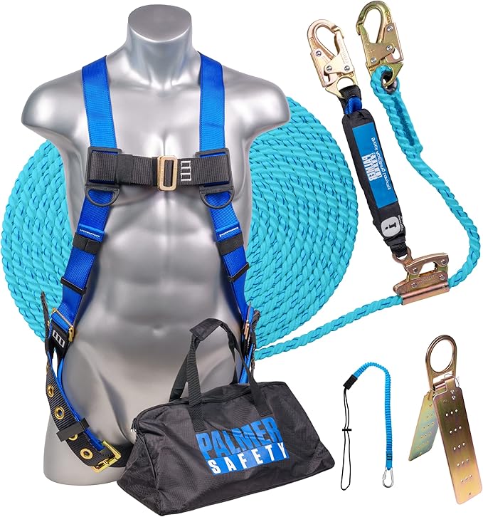 Palmer Safety V5504 Roofing Kit, Construction Harness, Vertical Lifeline Assembly & Duffle Bag