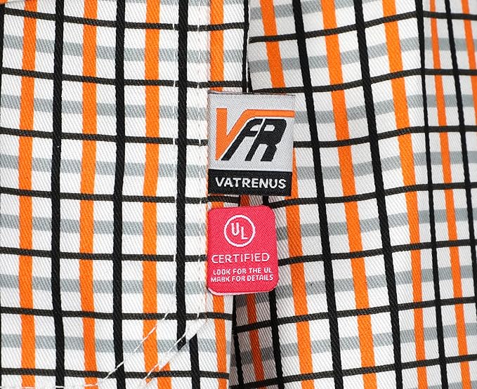 VATRENUS FR Shirts for Men 6.5oz Button Down Flame Resistant 100% Cotton Men's Pre-Washed Fire Retardant Work Shirt