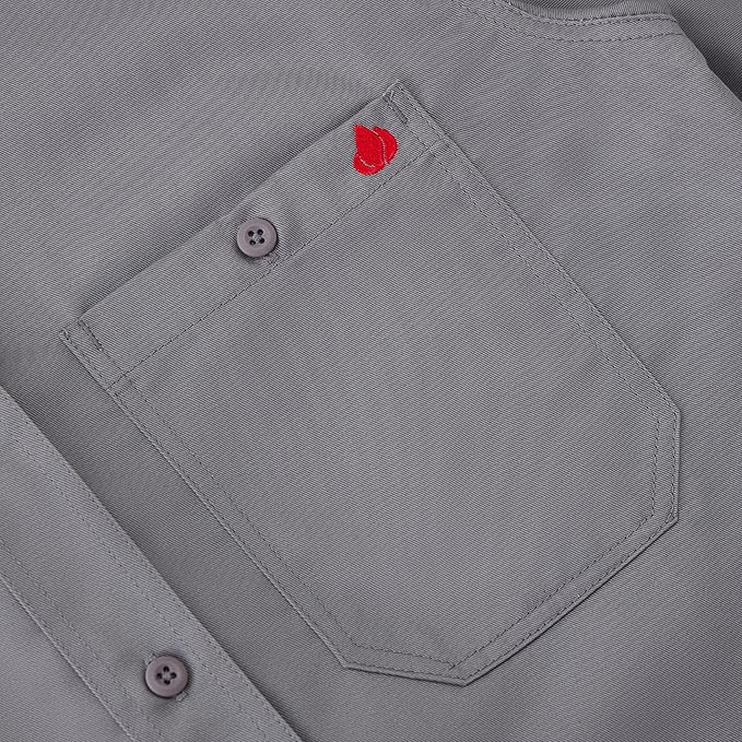 WORKWEYA FR Welding Shirts 7.5oz Cotton Button Down Flame Resistant Shirt for Men