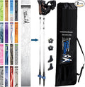 Official Nordic Walking Poles - True Classic Nordic Glove Grips, Lightweight, Adjustable, and Collapsible -2 Pieces w/flip Locks, Detachable Feet and Travel Bag by York Nordic - Heights 5'4"-6'2"