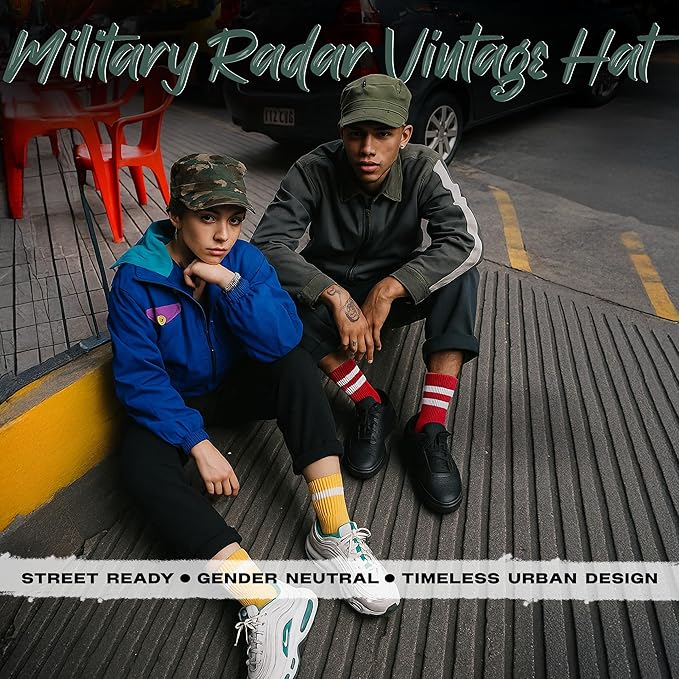 Funky Junque Distressed Military Hat – Newsboy Hats for Women, Short Brim Army Baseball Cap, Womens Cadet Hat Trendy Style