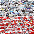 Police Car and Fire Truck Stickers for Kids Boys Vinyl Police Vehicle Firetruck Decals for Water Bottles Laptop Removable Waterproof Emergency Rescue Vehicle Stickers for Party Favors,100 PCS.