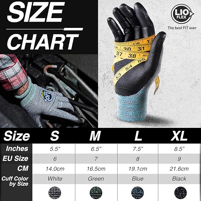 Safety Work Gloves with Touchscreen Fingers, 1 Pair Thin & Lightweight Working Gloves, Ideal for Warehouse Workers, Delivery Drivers, Nitrile Foam Coated Grip Gloves for Women and Men (Gray, L)