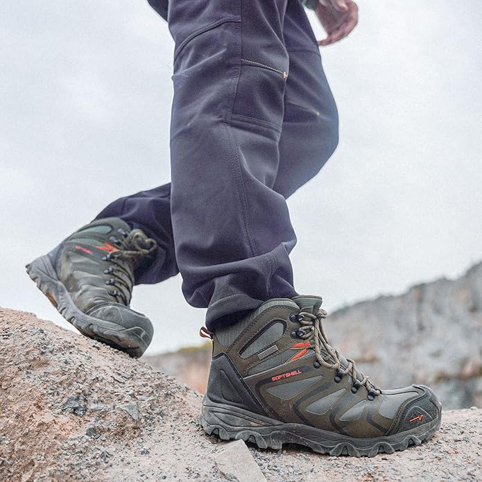 NORTIV 8 Men's Ankle High Waterproof Hiking Boots Outdoor Lightweight Shoes Trekking Trails Armadillo