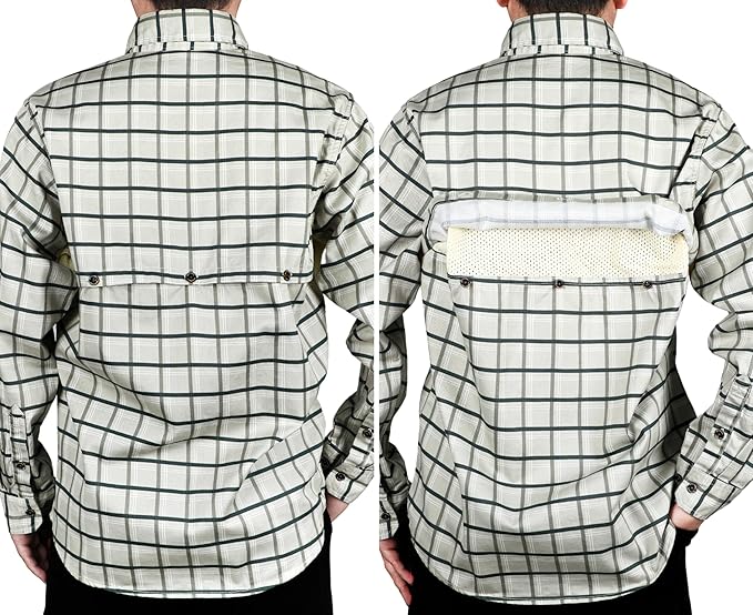 BOCOMAL FR Shirt for Summer Lightweight Vented Mesh Back and Underarm Breathable Flame Resistant Welding Button Down Shirts