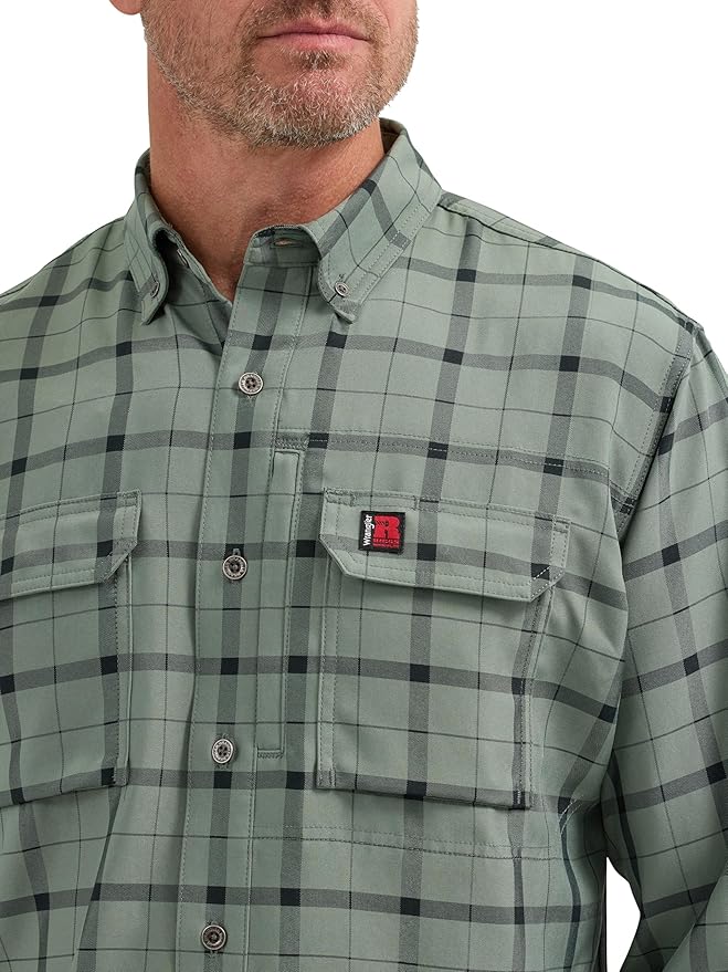 Wrangler Riggs Workwear Men's FR Flame Resistant Two Pocket Work Shirt