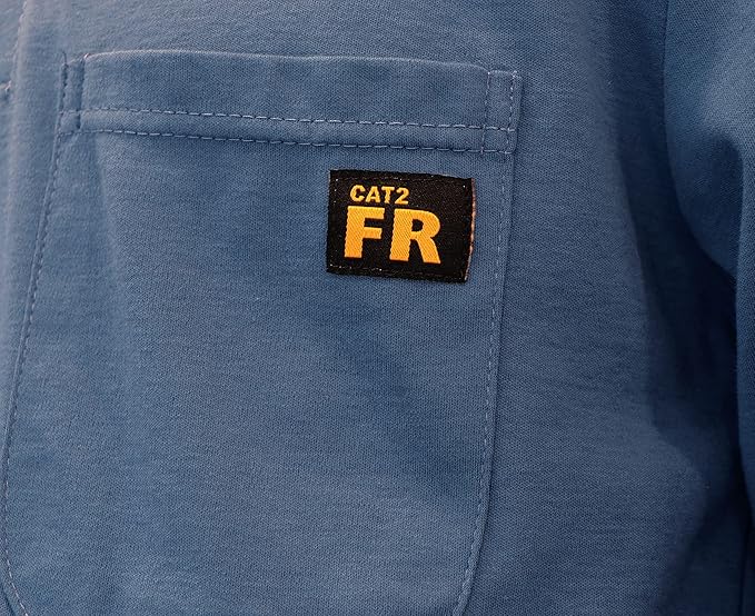 KONRECO FR Shirts for Summer Flame Resistant Shirt 5.5oz Light Weight CAT2 Henley Shirts