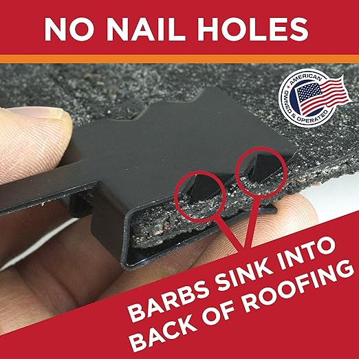 Roof Clips, Safe for Heat Tape, Electric Cable & Roof Heat Cable Installation, Prevents Roof Damage, Easy Nail-Free Outdoor Cable Clips, Your Ultimate Cable Clip (.325-5 Pack)