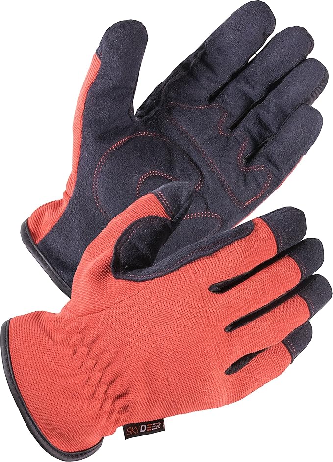 SKYDEER 3-Pairs Pack Durable Leather Work Gloves for Gardening and General Work (SD8810/L)