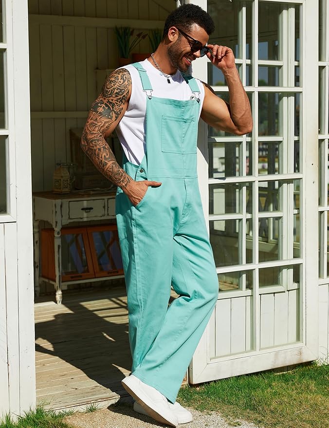 Overalls for Men Fashion Coveralls Work Utility Denim Women Bib Jumpsuit with Pockets