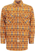 BOCOMAL FR Shirts for Men Printed Plaid Flame Resistant NFPA2112/CAT2 6.5oz Lightweight Fire Retardant Shirt
