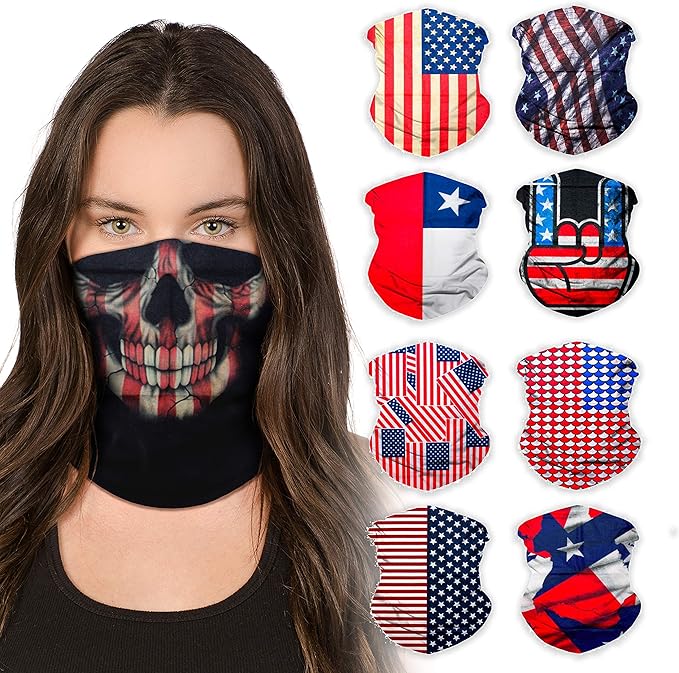 Sojourner Neck Gaiter, Bandana, Buff (9 Pack) - Face Cover for Men, Women, and Teens - Neck Warmer UV Sun Protection Gator