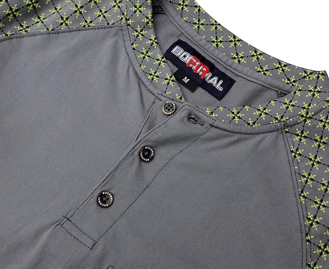BOCOMAL FR Shirts 6oz Lightweight Flame Resistant Long Sleeve Henley Shirt Fire Retardant Workwear NFPA2112 CAT2
