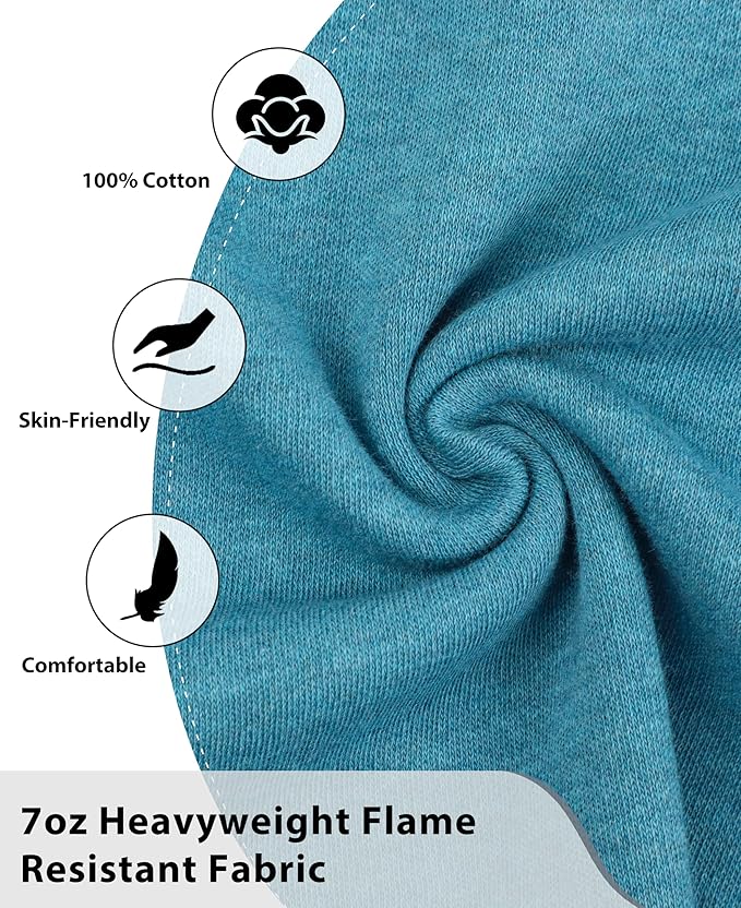 BOCOMAL FR Shirts Henley 7oz Midweight Fire Resistant Clothing NFPA2112 CAT2 Men's Flame Retardant Work Shirt