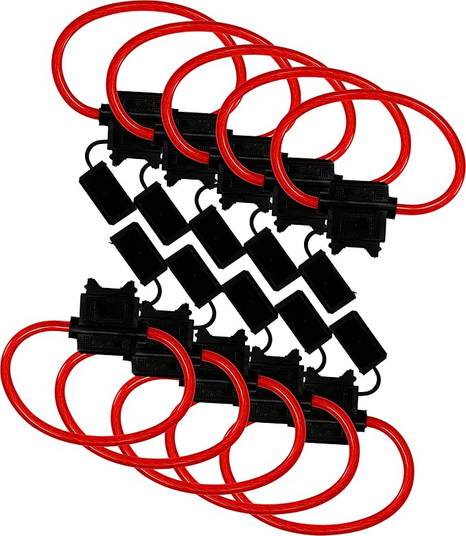 10 Pack - EPAuto 12V-DC ATC/ATO 12 AWG In-Line Fuse Holder for 30A fuses