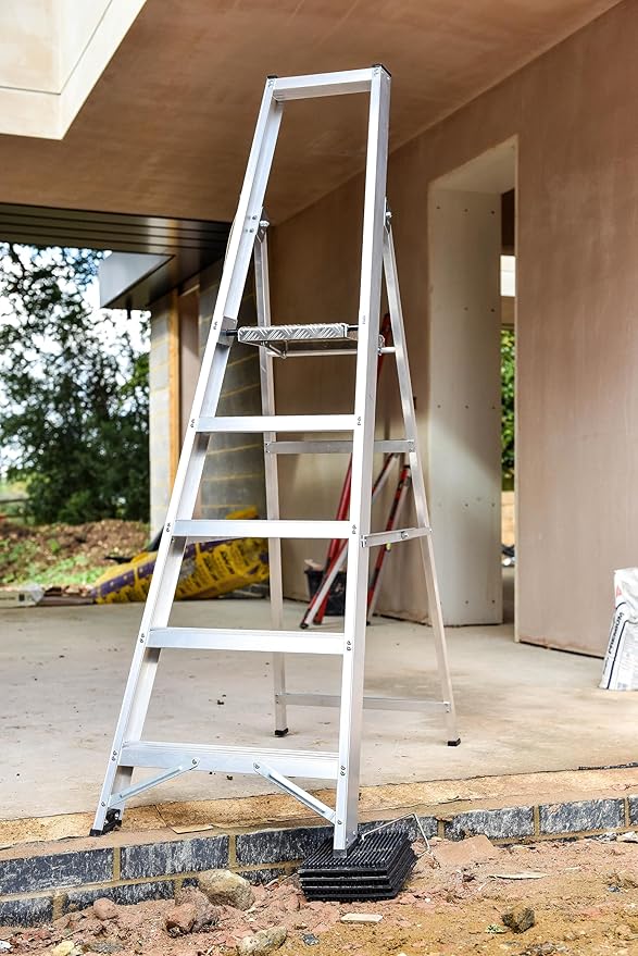 Ladder Stabilizer & Leveler – Non-Slip Safety Base for Ladders on Uneven Ground, Grass, Gravel & Soft Surfaces – Prevents Sinking, Durable Ladder Safety Accessory for Home & Jobsite