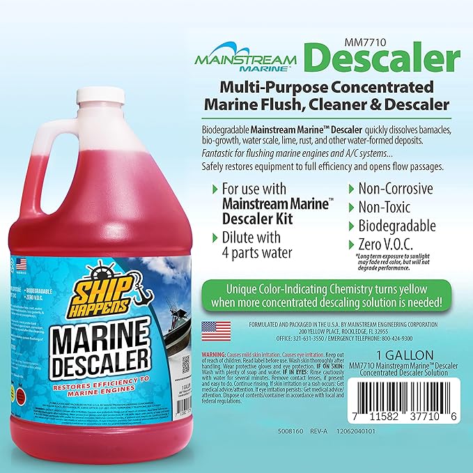 Descaler Solution, Multi-Purpose Descaling Solvent, Bio-Growth, Marine Boat Engine Flush and A/C Systems