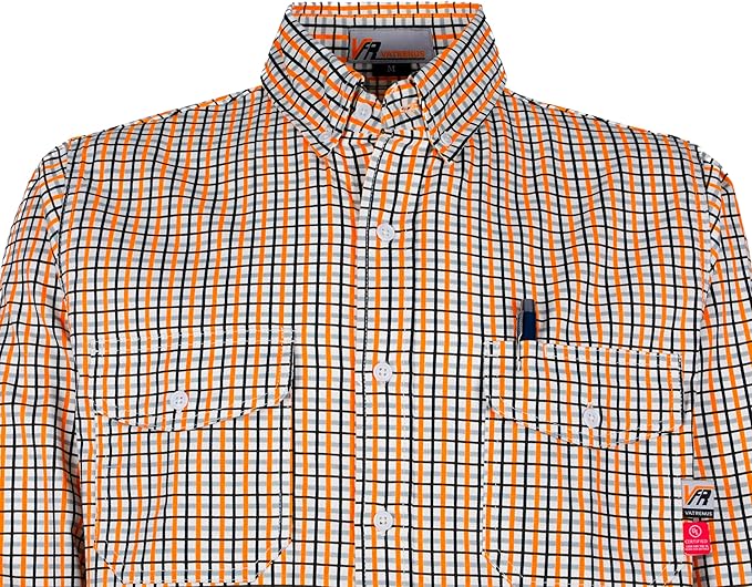 VATRENUS FR Shirts for Men 6.5oz Button Down Flame Resistant 100% Cotton Men's Pre-Washed Fire Retardant Work Shirt