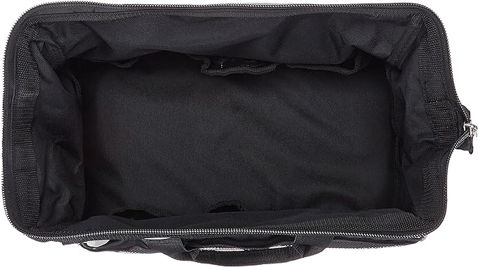 Amazon Basics Durable Wear-Resistant Tool Storage Bag with Adjustable Shoulder Strap,Portable Tool Organizer,16 in,Black & Grey,(Pack of 8)